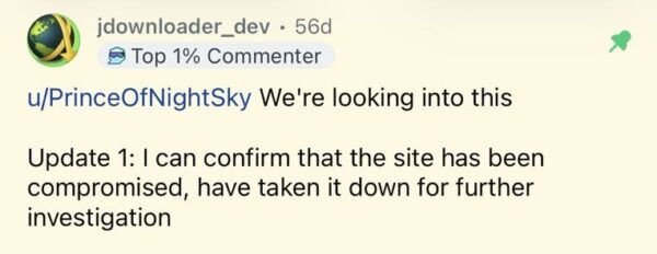 Jdownloader compromised