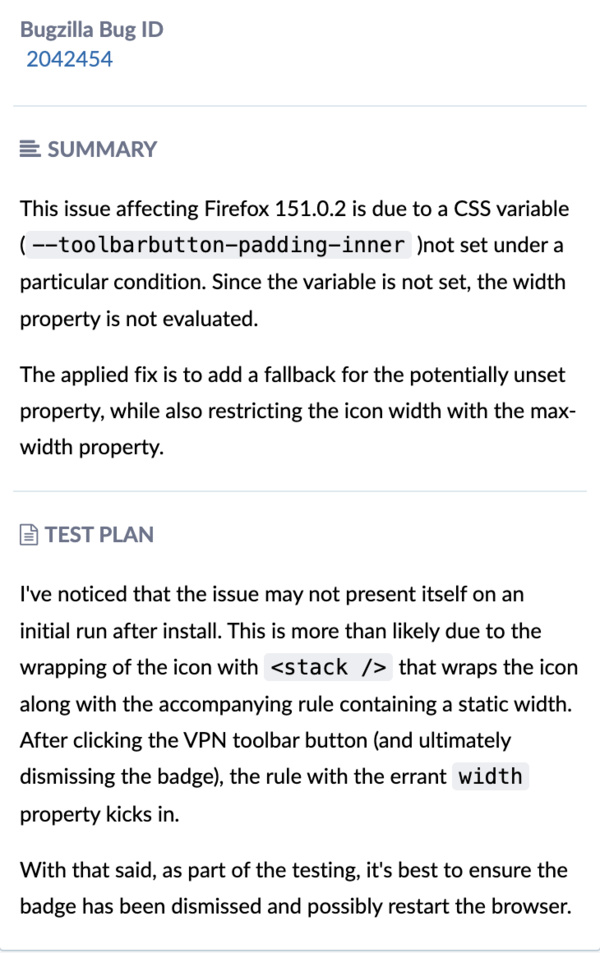 Bug report.