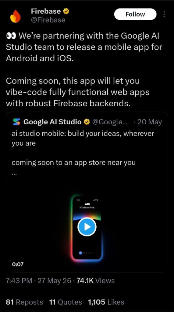 Firebase-and-Google-AI-Studio-mobile-app-for-vibe-coding