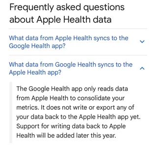 Integración de Google Health con Apple Health