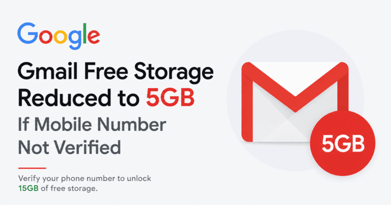 Google offering only 5GB of default free storage for new Gmail accounts created without any linked phone number, some users say