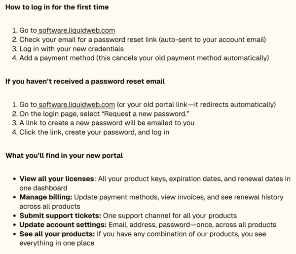 Login page Liquid Web