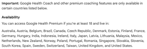 Google supported countries list.