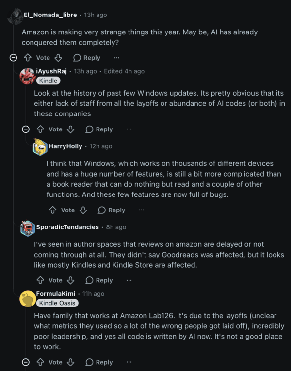 User reactions on Reddit.