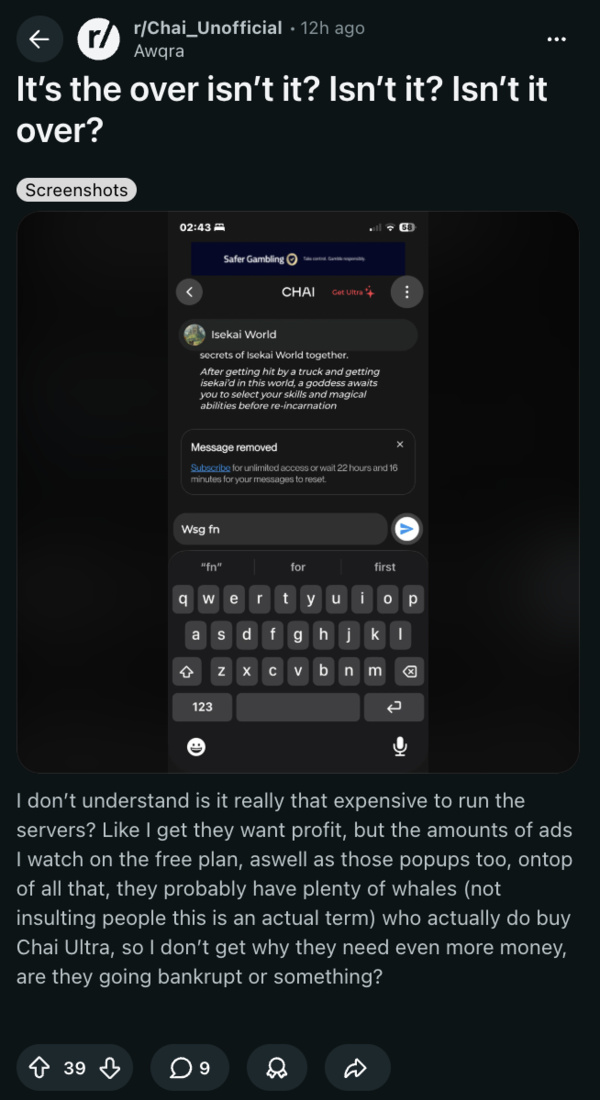 CHAI app server doubts.