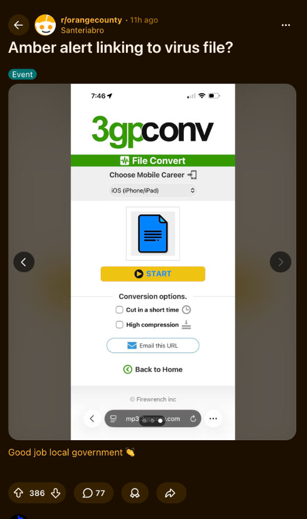 URL acortada.
