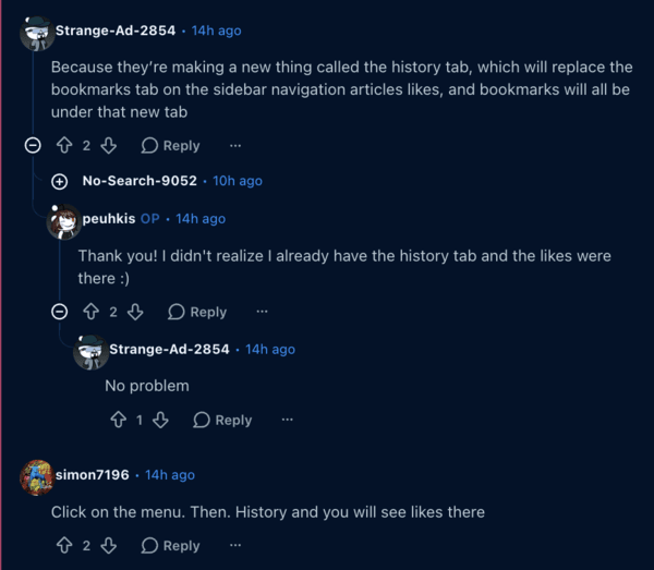 People claim to have access to the Likes tab.