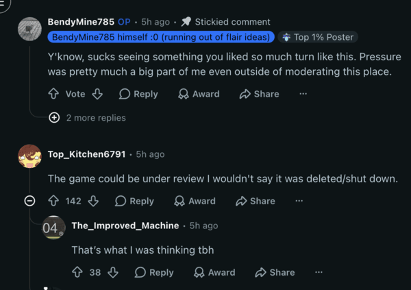 Comentarios de Reddit sobre Pressure.