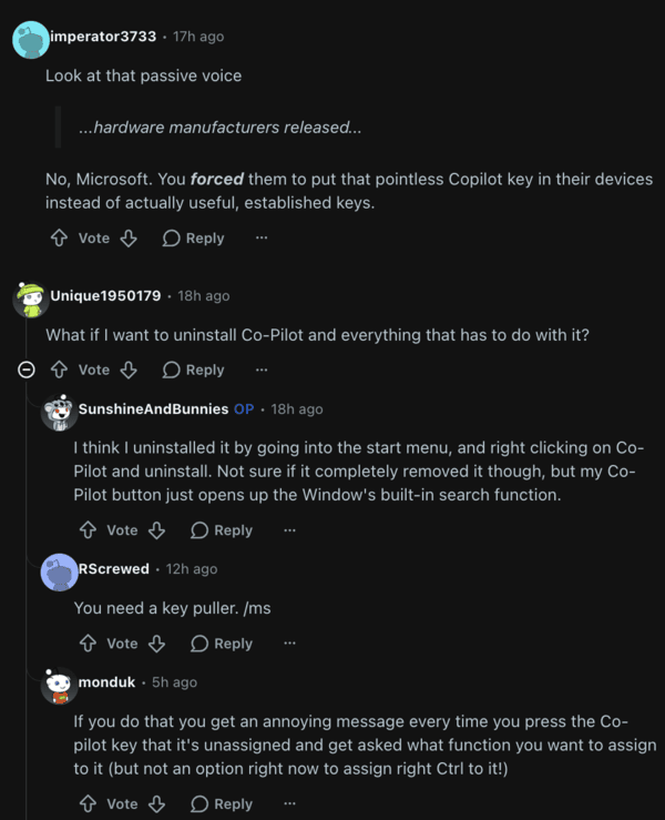 User reactions on Reddit.