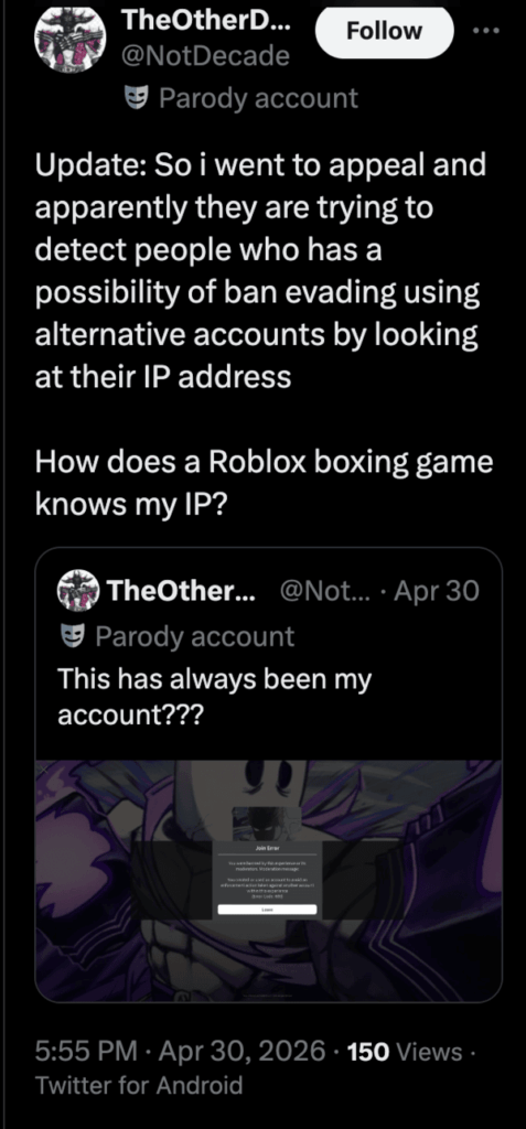 Roblox AI Moderation Apparently Banning Players For Sharing Wi Fi Or IP Roblox Appeal And Bug Screenshot 477x1024 