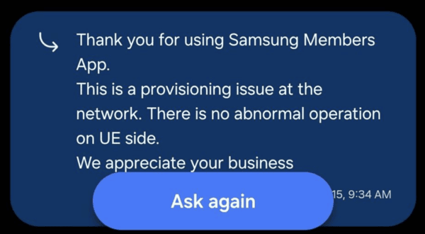 Response from Samsung support.