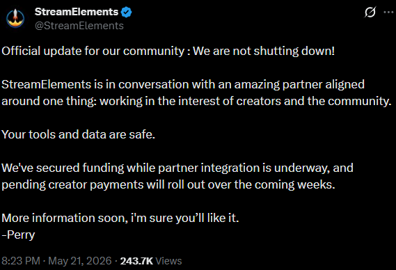 streamelements-official-statement