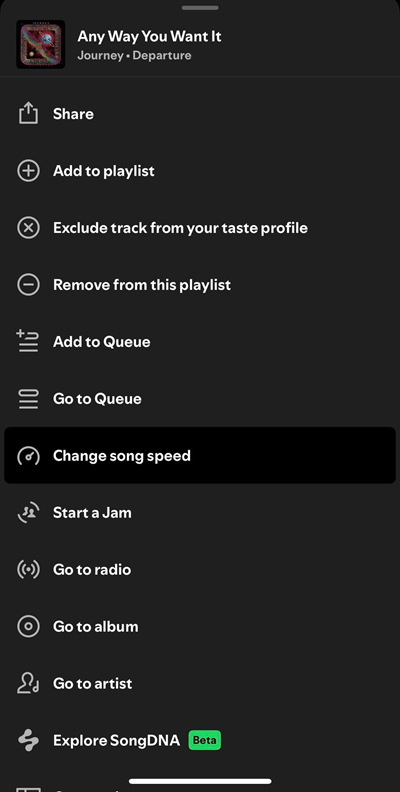 Spotify-testing-ability-to-change-song-speed