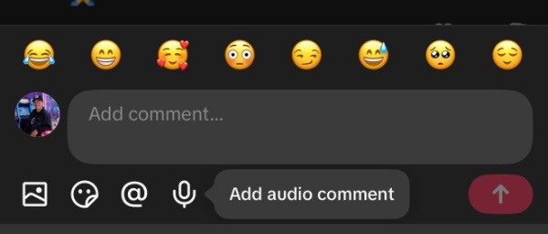 TikTok add audio comment.