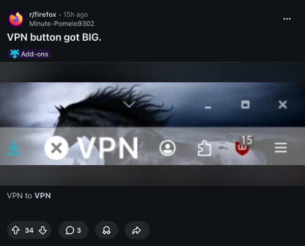 Firefox issue Reddit post.