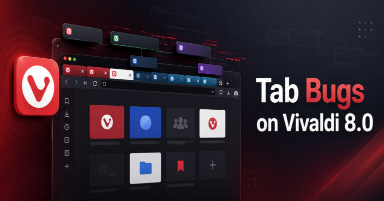 Vivaldi 8.0 has several tab opening and positioning bugs; developers are investigating