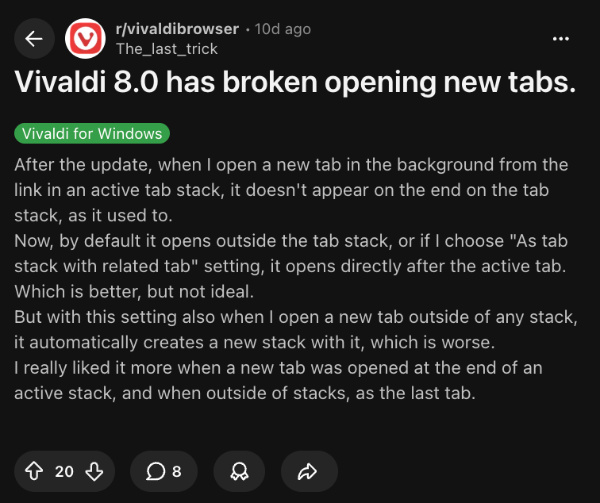 Vivaldi issues.
