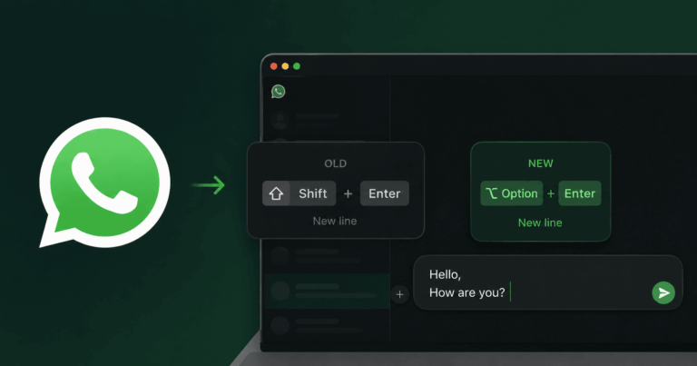 WhatsApp Mac update quietly changes line break shortcut, sparking user backlash