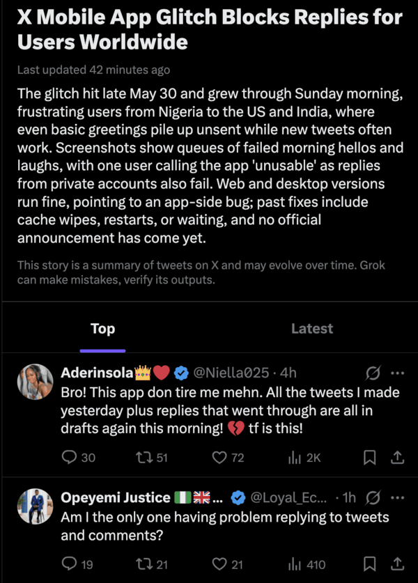 X trending page. 