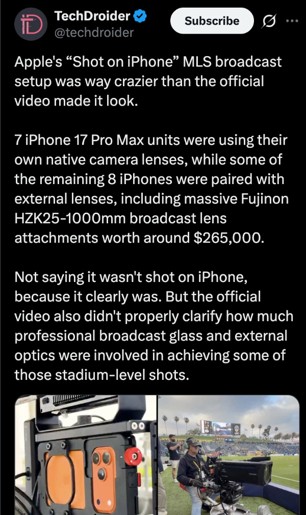 Publicación sobre los iPhones.