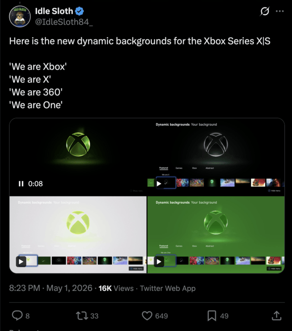 Nuevos fondos de Xbox.