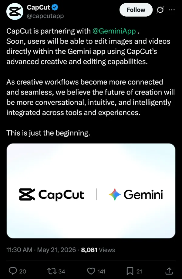 capcut-google-gemini-announcement