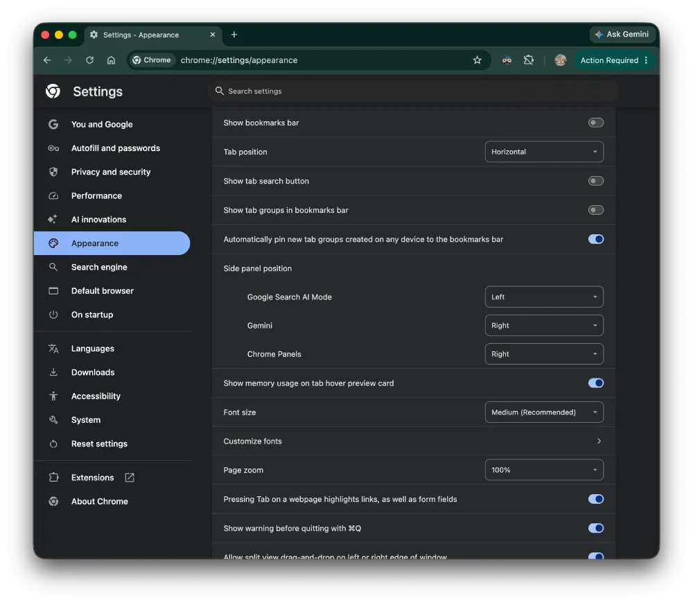chrome-canary-side-panel-position-settings