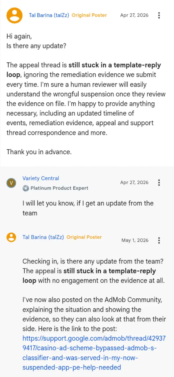 desarrollador de dataDex solicitando actualización de estado