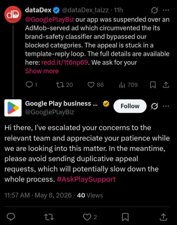 ayuda de dataDex en la Play Store