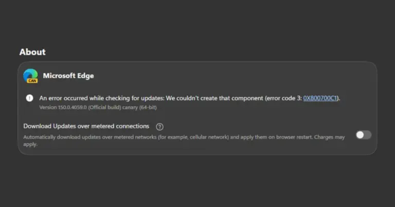 Microsoft confirms a fix is coming for Edge Canary ‘error code 3’ when checking for updates