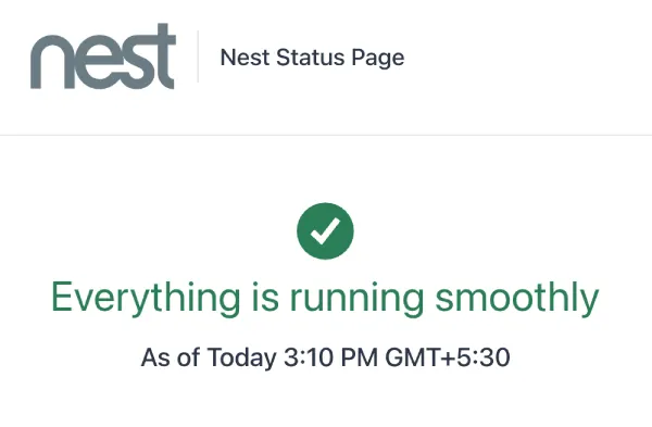 google-nest-status-page-no-issues