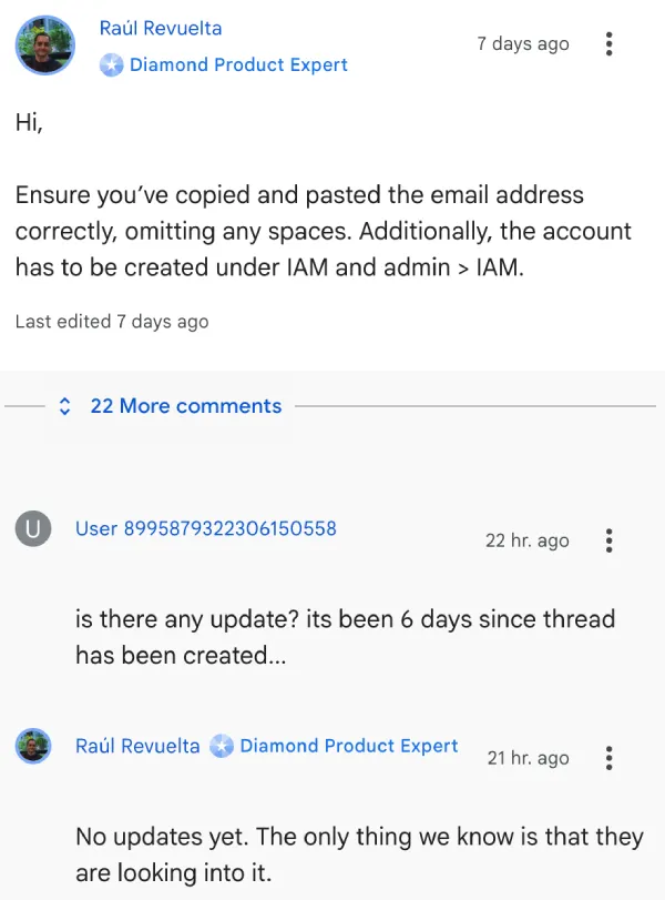 problema de google-search-console siendo investigado