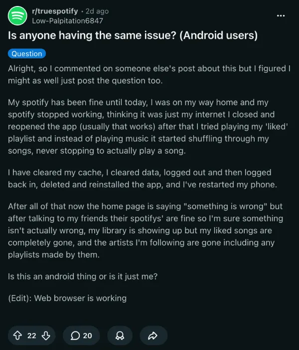 spotify-android-something-went-wrong-complaint-reddit