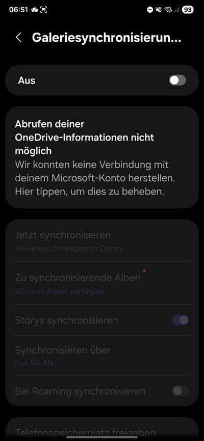 Samsung Gallery and OneDrive sync