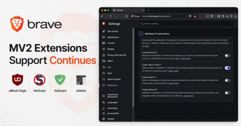 No, your MV2 extensions aren’t going anywhere — Brave confirms