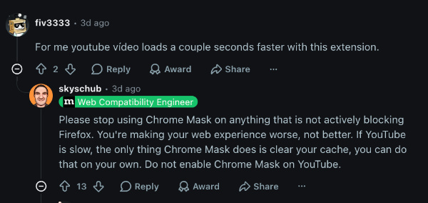 Chrome Mask clear cache.