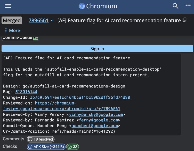 Chromium flag.