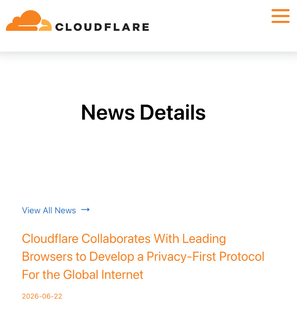 Cloudflare news announcement.