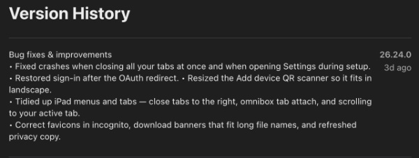 Comet changelog.