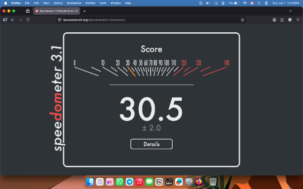 Firefox score.