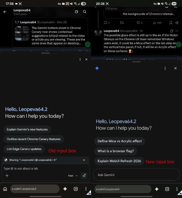 Gemini input box.