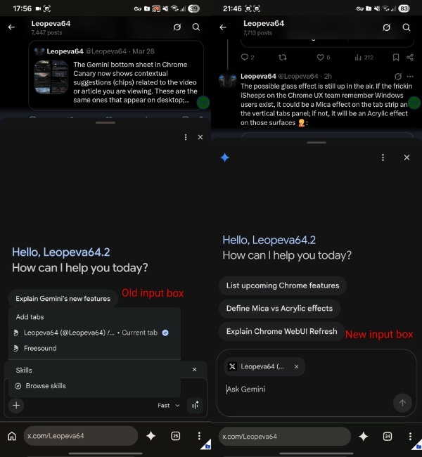 Gemini input box.