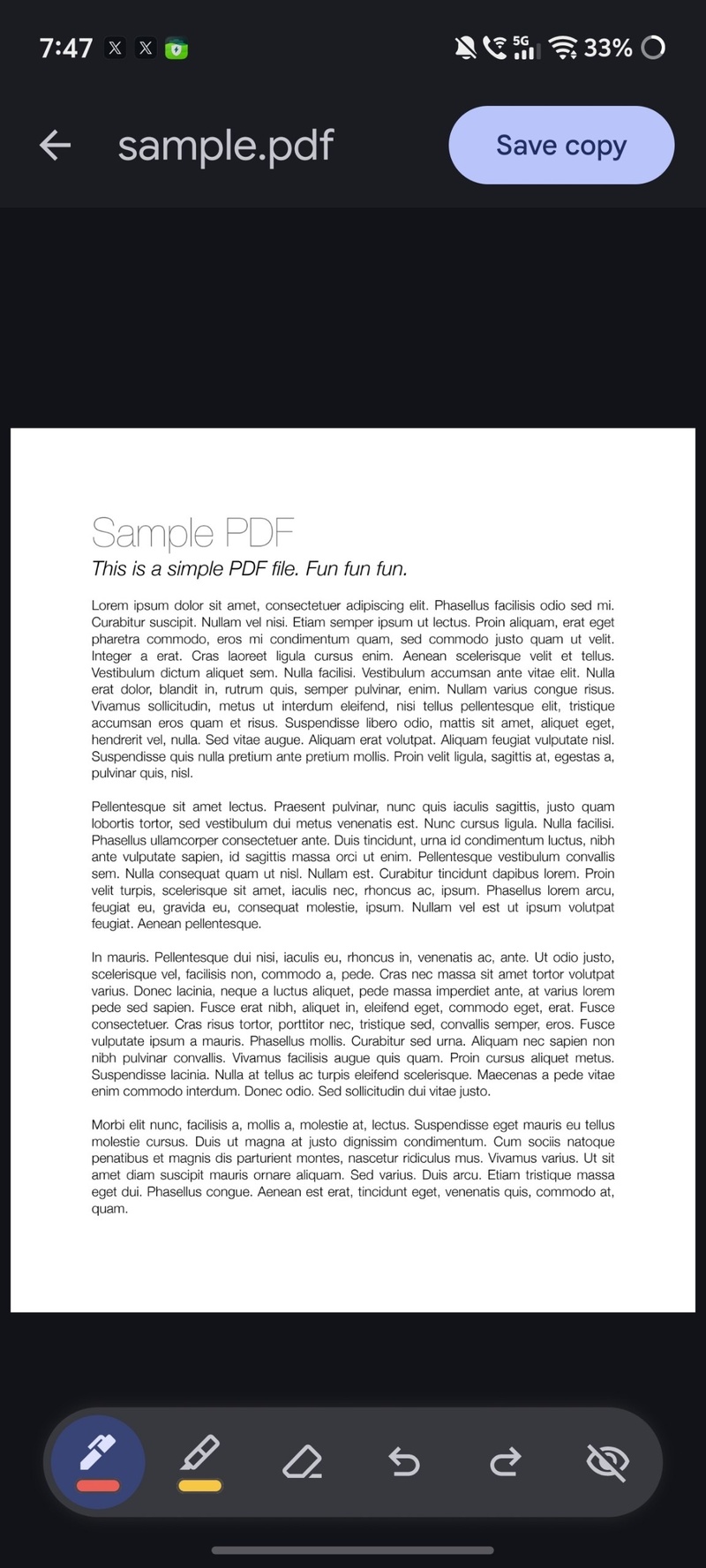 Chrome PDF annotation tools.