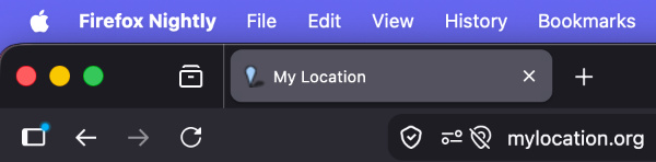 Firefox location disabled.