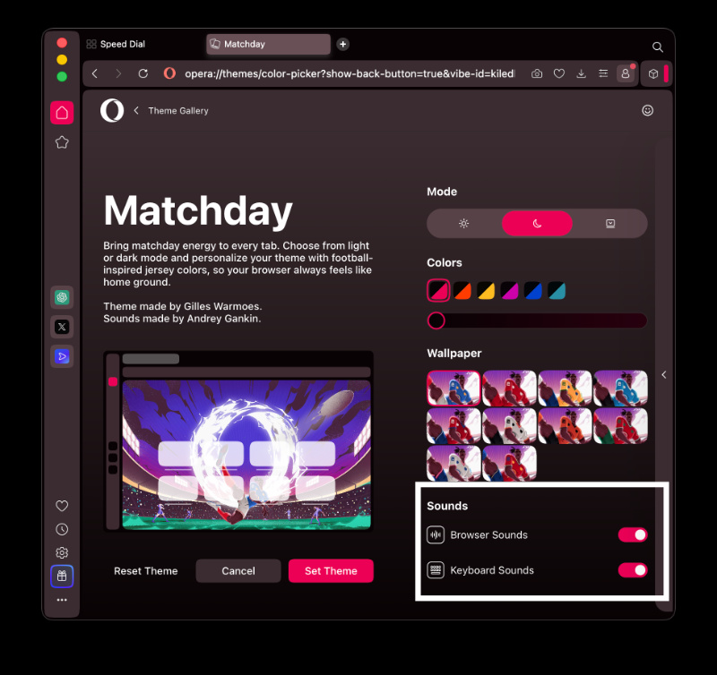 Matchday theme.