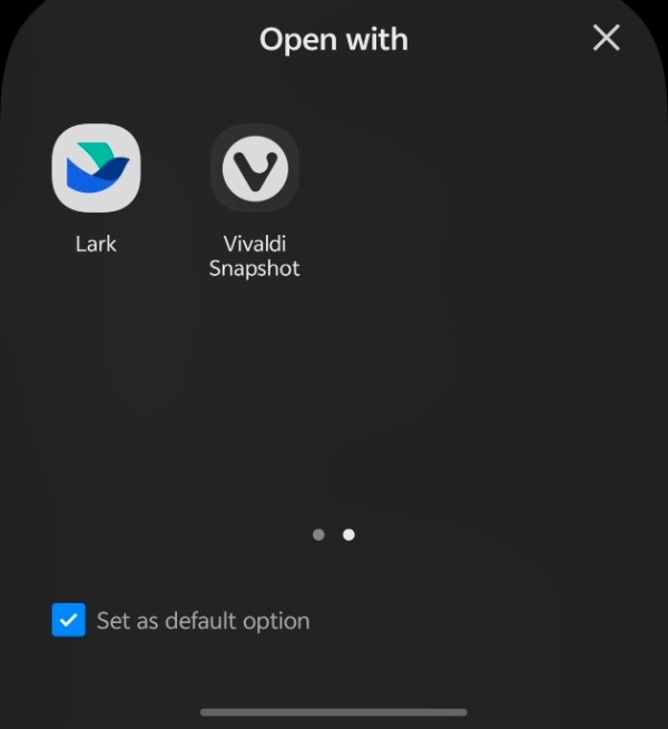 Open with Vivaldi Preview Snapshot. 
