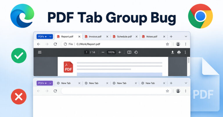 Microsoft Edge and Google Chrome bug breaks PDF Tab Groups, fix is on the way