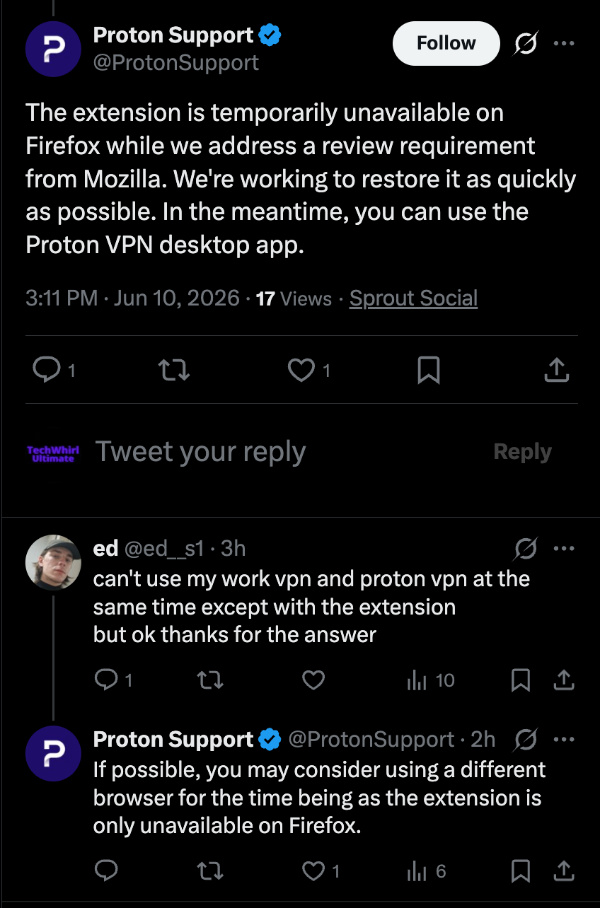 Response ProtonVPN.