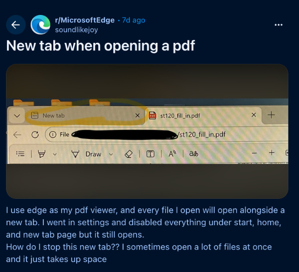Bug report on Reddit.