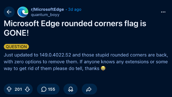 Reddit complaint.